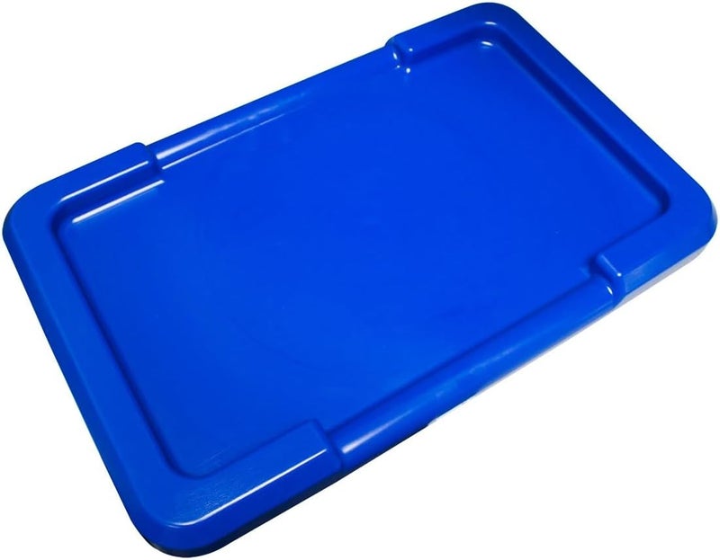 UltraSource Poly Tote Lid, Blue, Food Approved Bundle of 6 Lids - Image 1